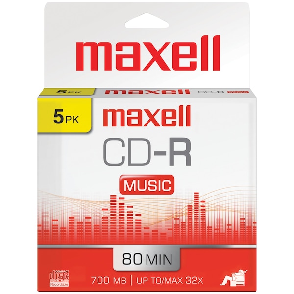 Maxell Digital 5pcs 80-Minute Music CD-R 625132